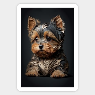 Super Cute Yorkshire Terrier Puppy Portrait Sticker